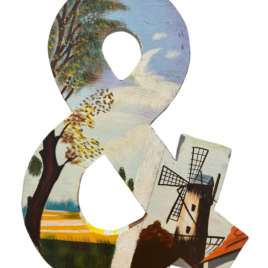 Field Painted Ampersand Wall Decor Front Close Up