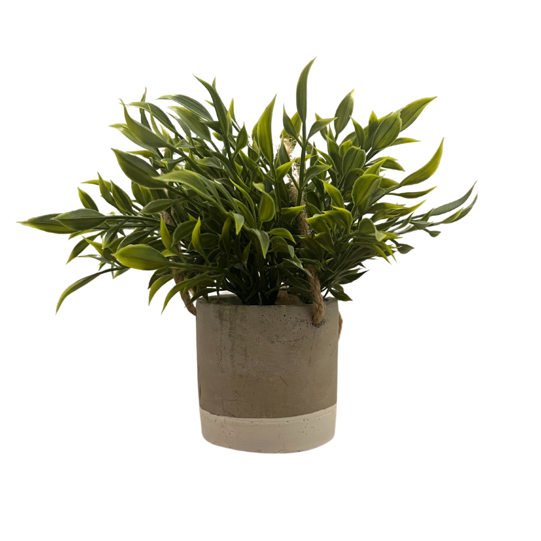 Faux Fern Concrete Hanging Planter- Pink Pueblo Designs