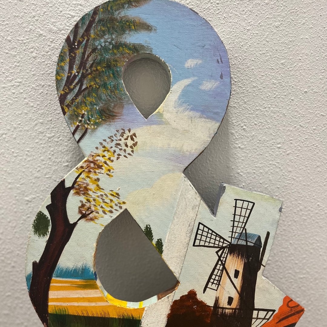 Field Painted Ampersand Wall Decor Front Close Up