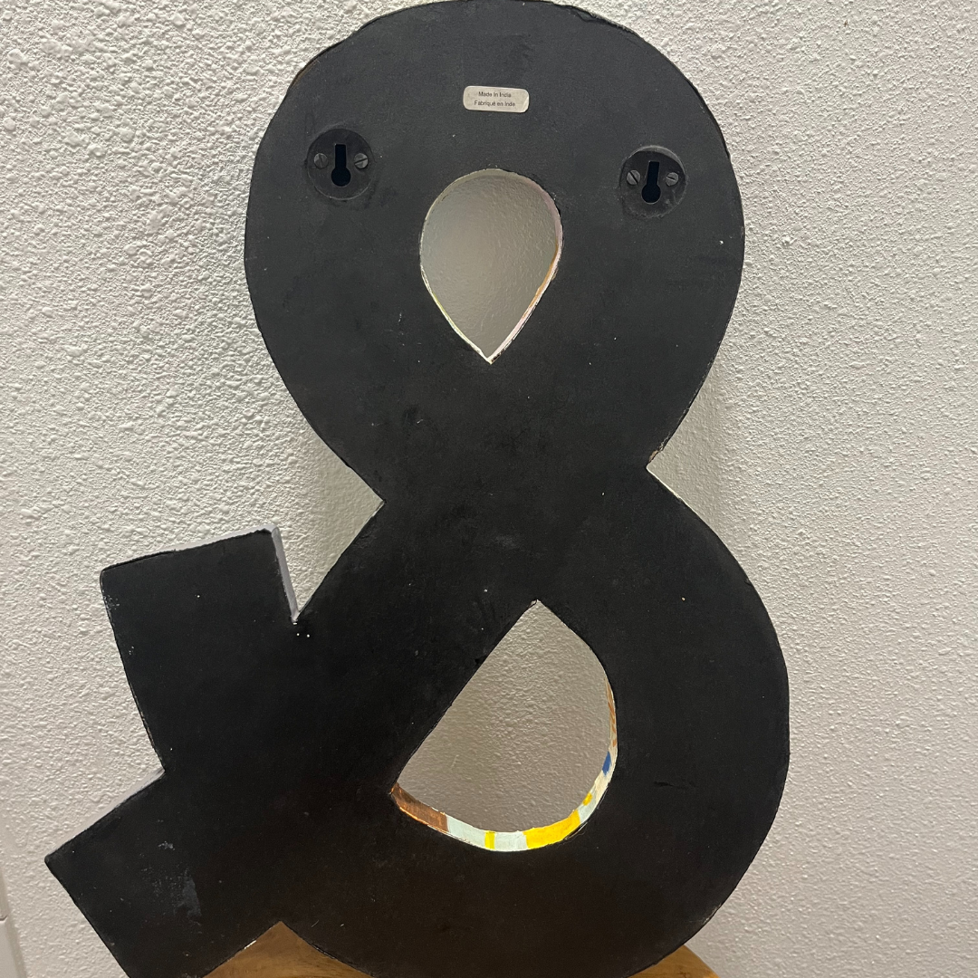 Field Painted Ampersand Wall Decor Back Close Up