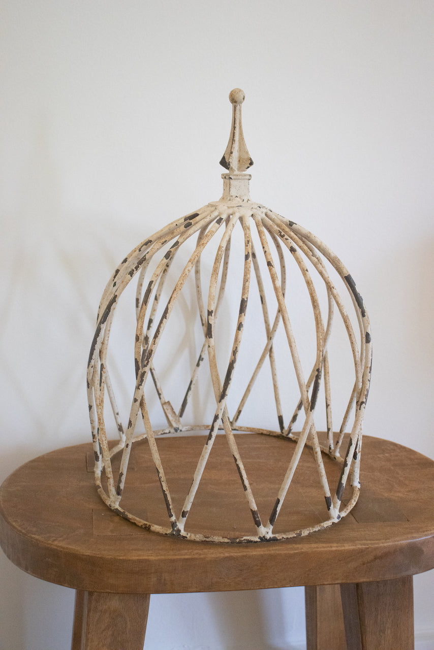 Large White Vintage Cloche- Pink Pueblo Designs