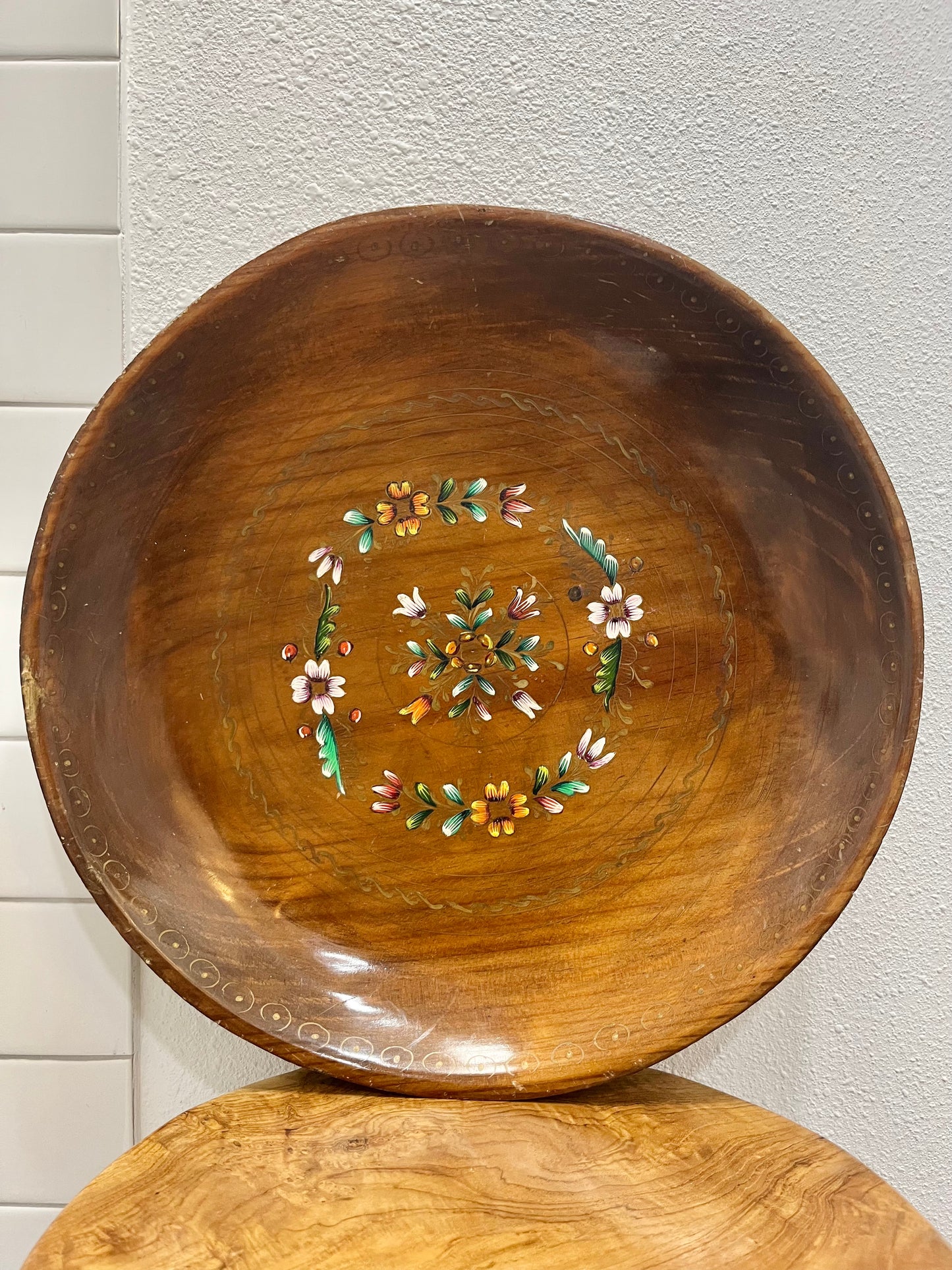 Floral Wood Bowl