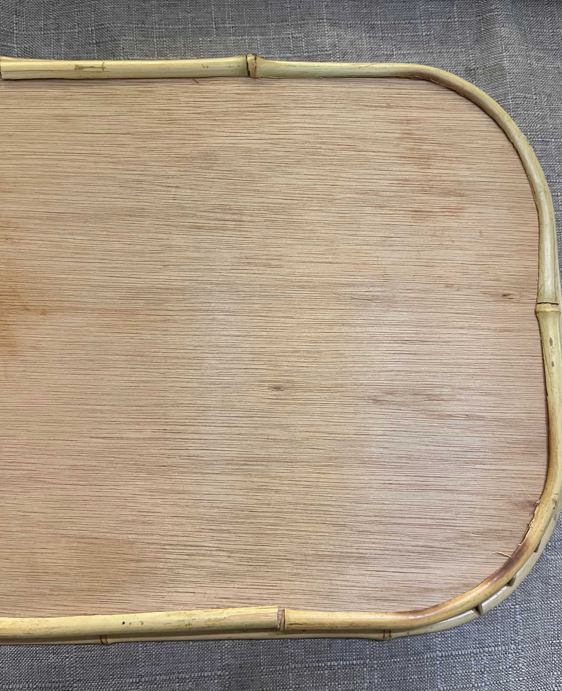 bottom of vintage bamboo tray