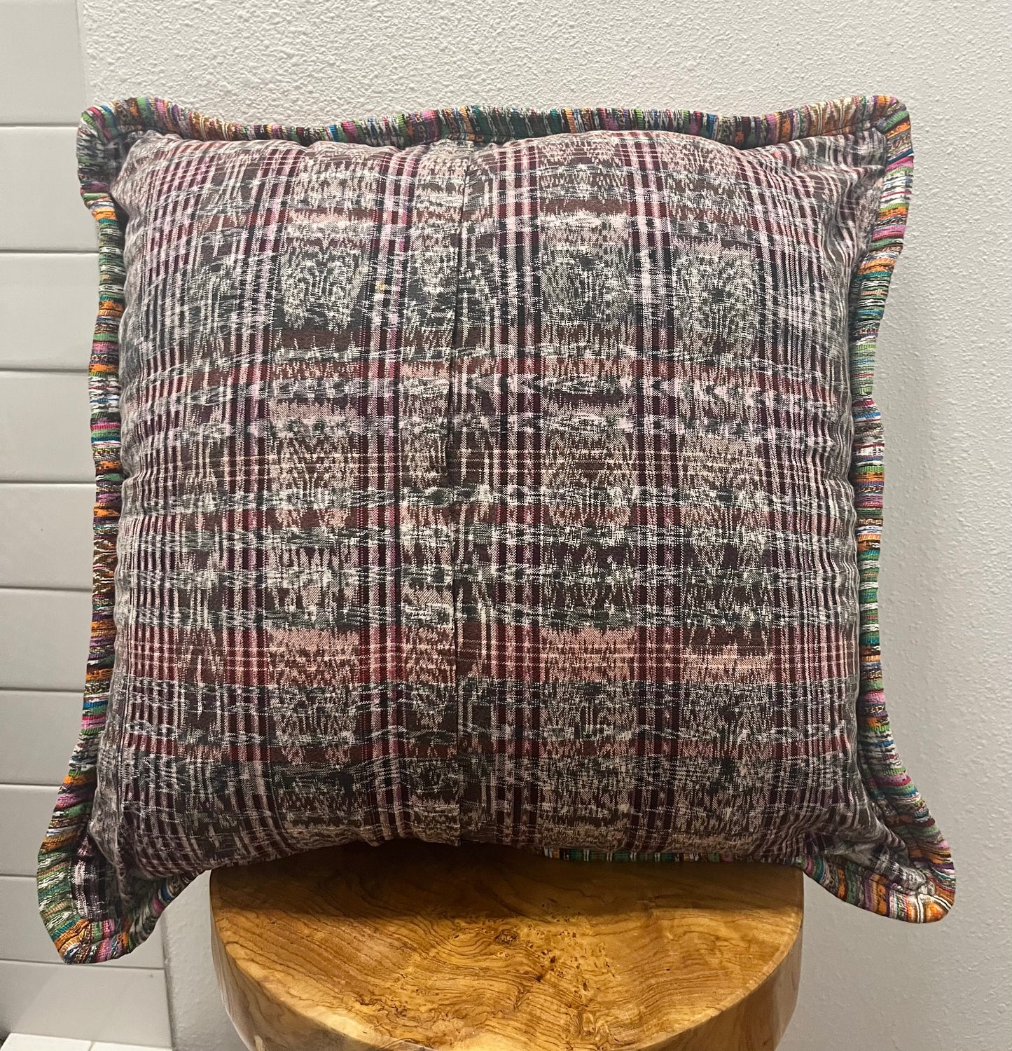 Back Holbox Mexico Mixed Pattern Throw Pillows- Pink Pueblo Designs