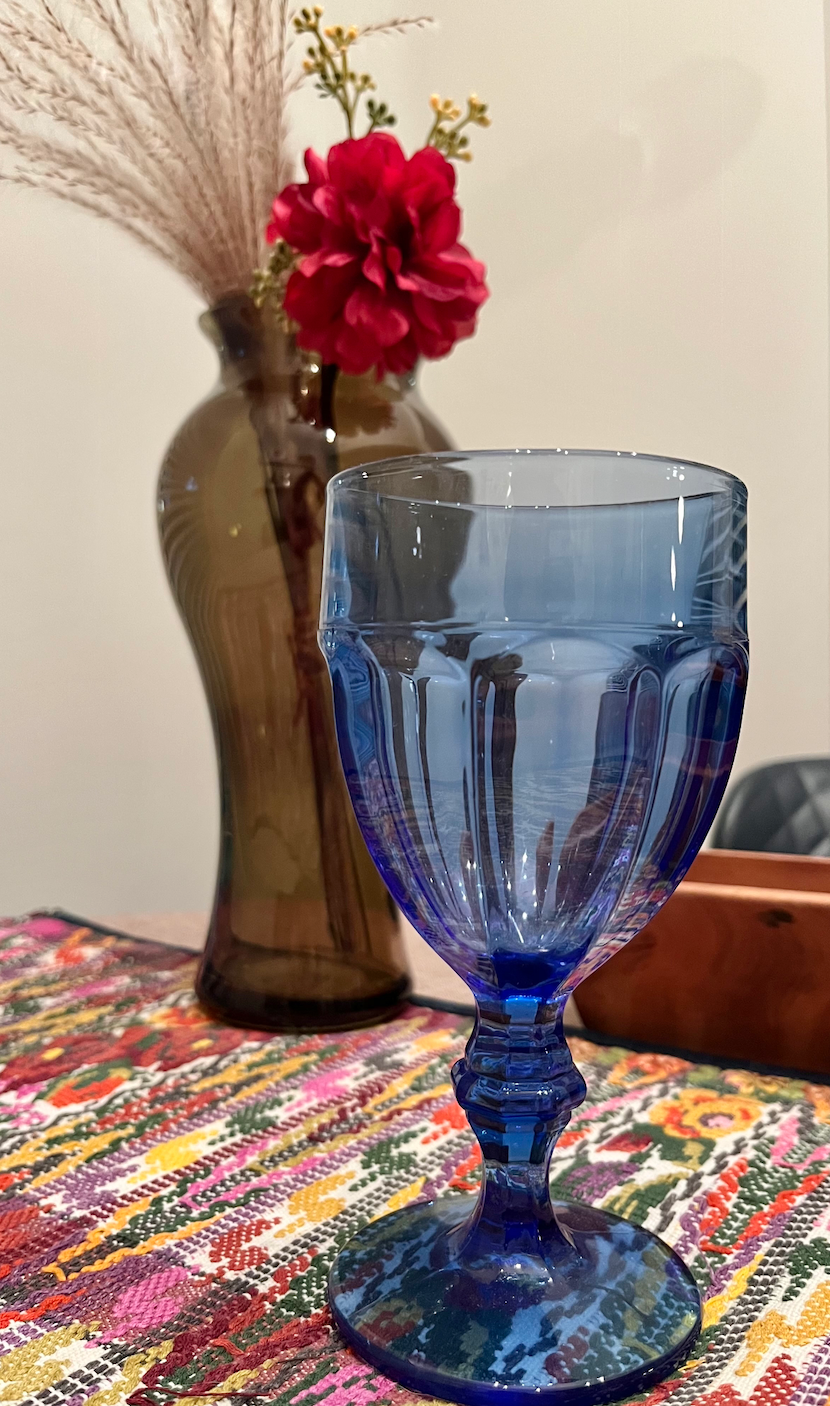 Large vintage blue goblets (set of 4)