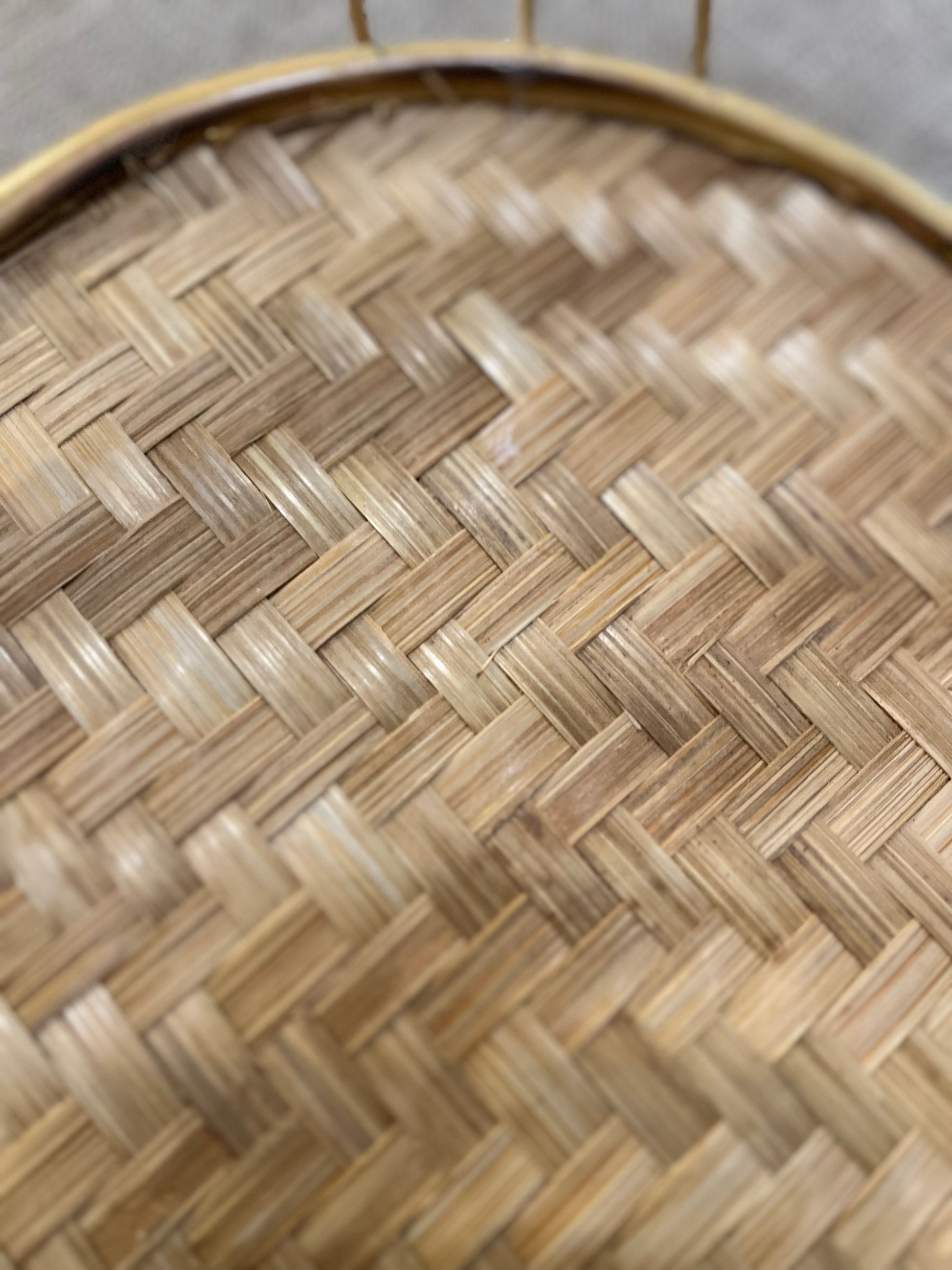 up close texture vintage bamboo tray